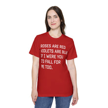 Load image into Gallery viewer, Roses are Red USA-Made Unisex Short-Sleeve Jersey T-Shirt
