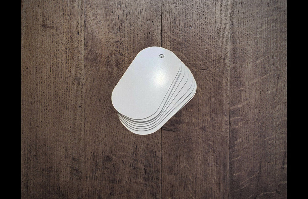 Gloss White Aluminum Dye Sublimation Dog Tag Blanks